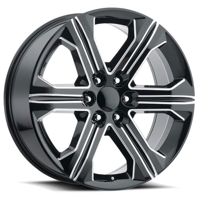 Factory Reproductions FR47 GMC SIERRA Black/Machined wheel