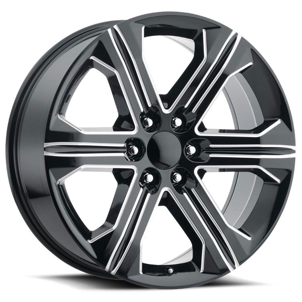 Factory Reproductions FR47 GMC SIERRA Black/Machined wheel