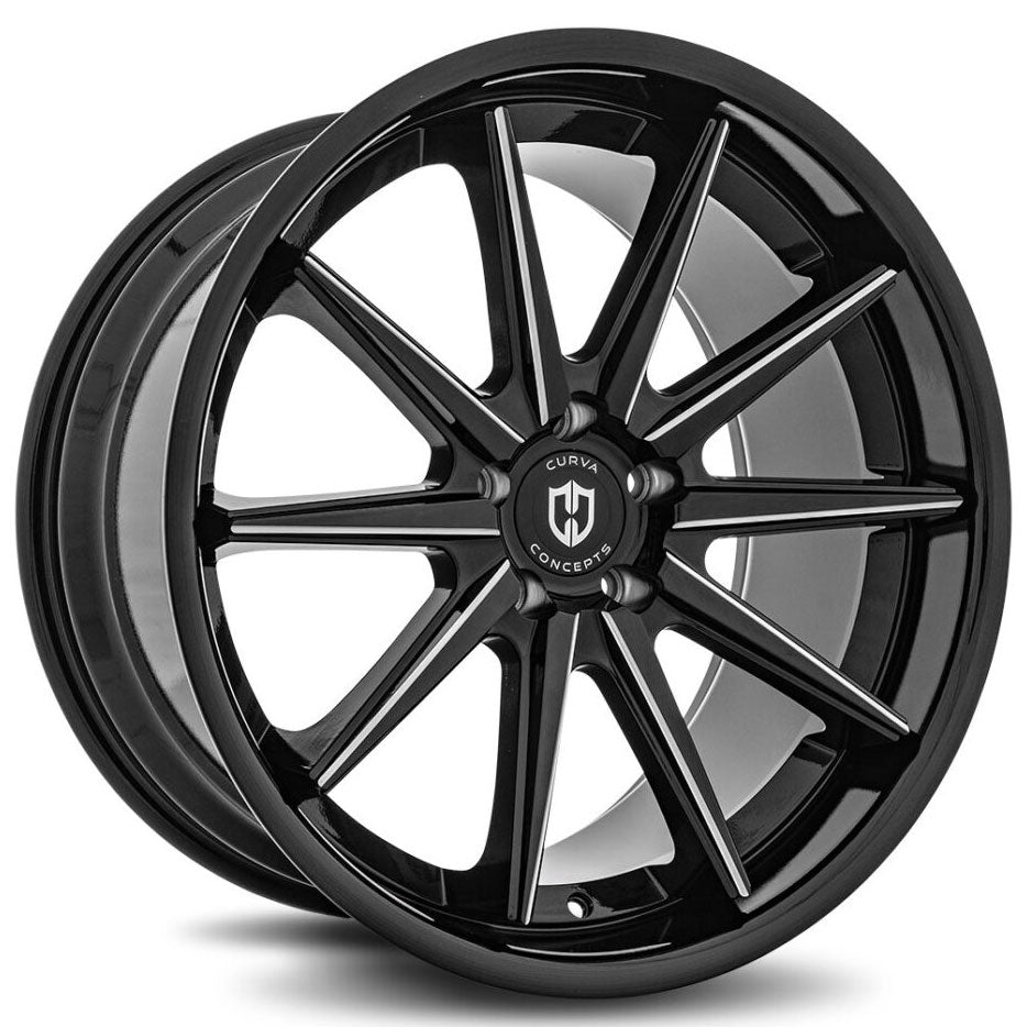 Curva Concepts C24 Black/Machined wheel