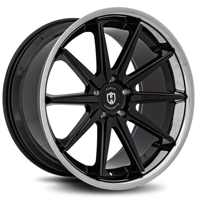 Curva Concepts C24 Black/Chrome wheel