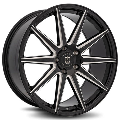 Curva Concepts C49 Black/Machined wheel