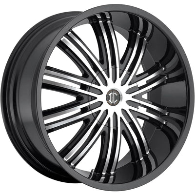 2Crave N07 22x9.5 +15mm Gloss Black with Machined Spokes