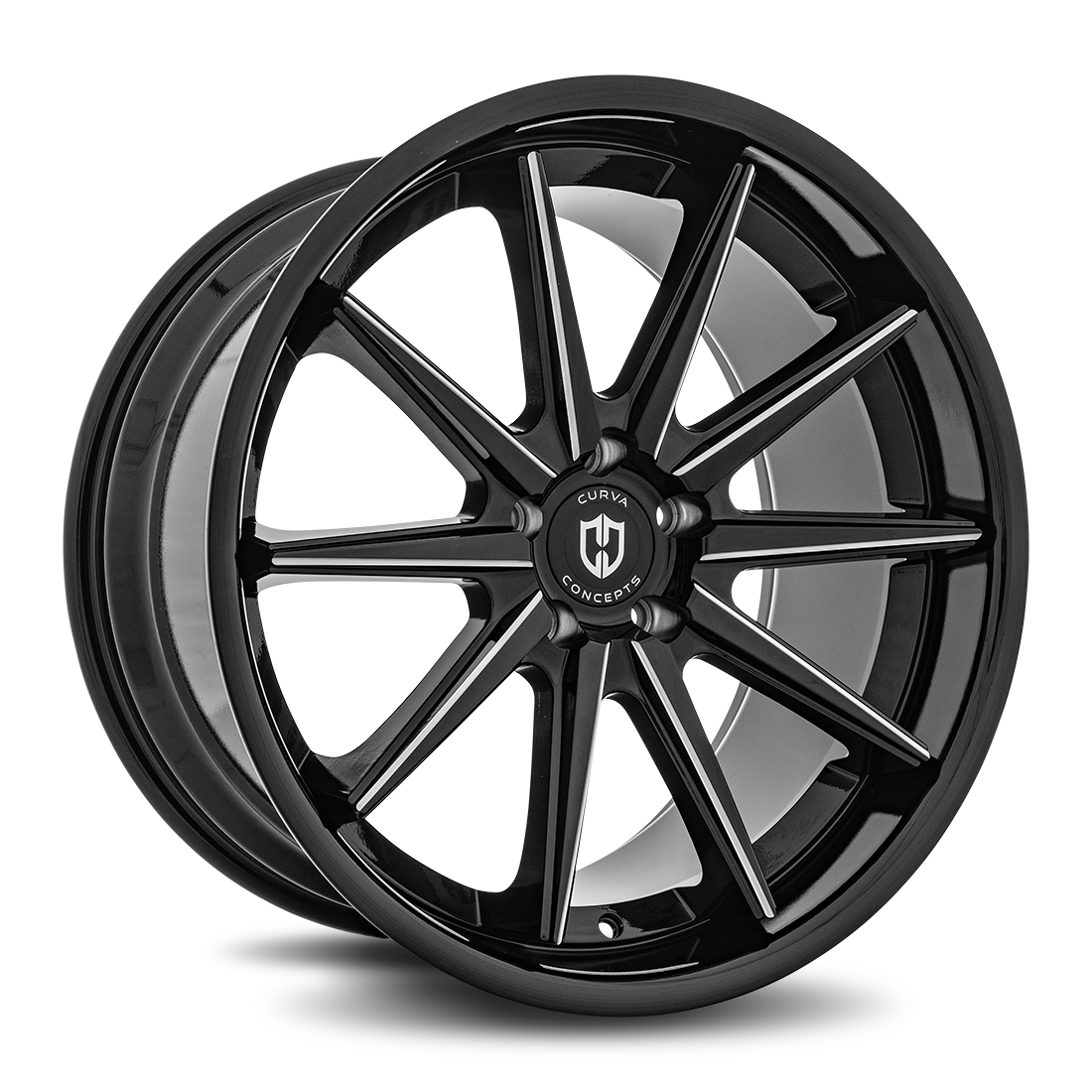 Curva C24 Gloss Black Milled wheel