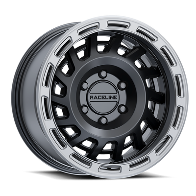 Raceline 957BS HALO Black W/ Silver Ring wheel