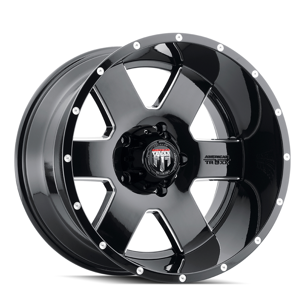 American Truxx ARMOR AT155 Gloss Black Milled wheel