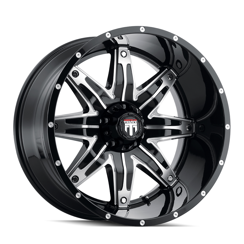 American Truxx LONESTAR AT185 Gloss Black Machined wheel