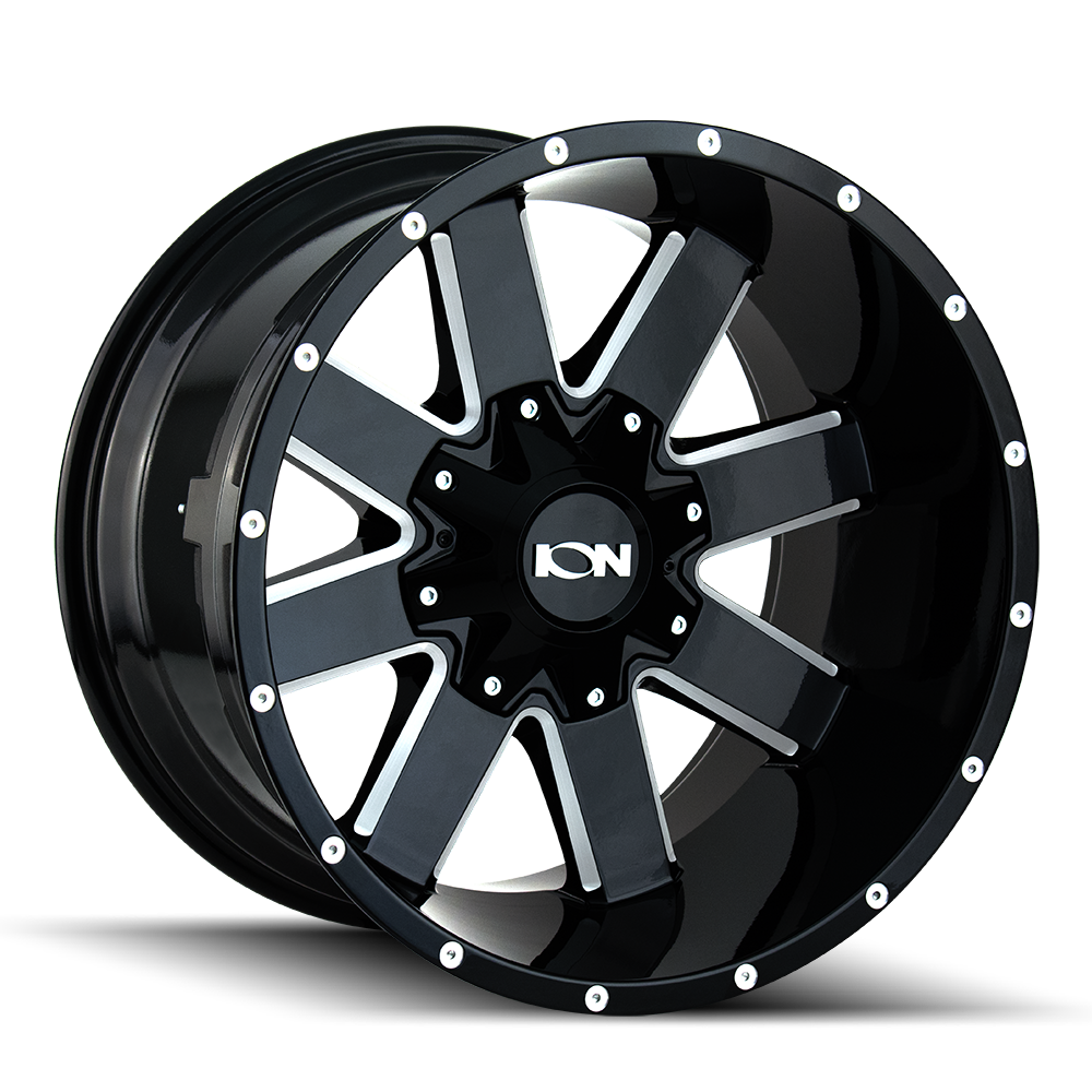 Ion 141 Gloss Black Milled wheel