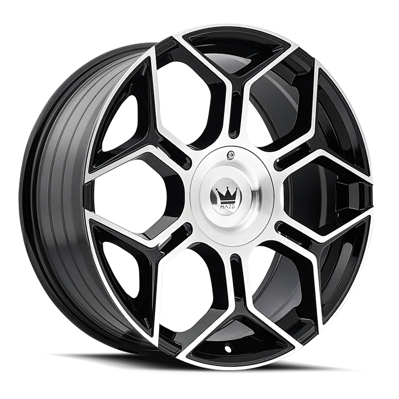Mazzi Libra 379 20x8.5 Gloss Black Machined Spoke Faces premium Euro wheel