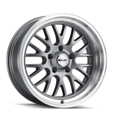 Ridler 607 Gloss Grey Machined wheel
