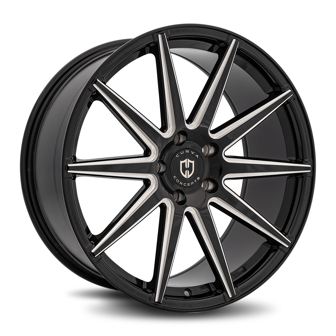 Curva C49 Gloss Black Milled wheel