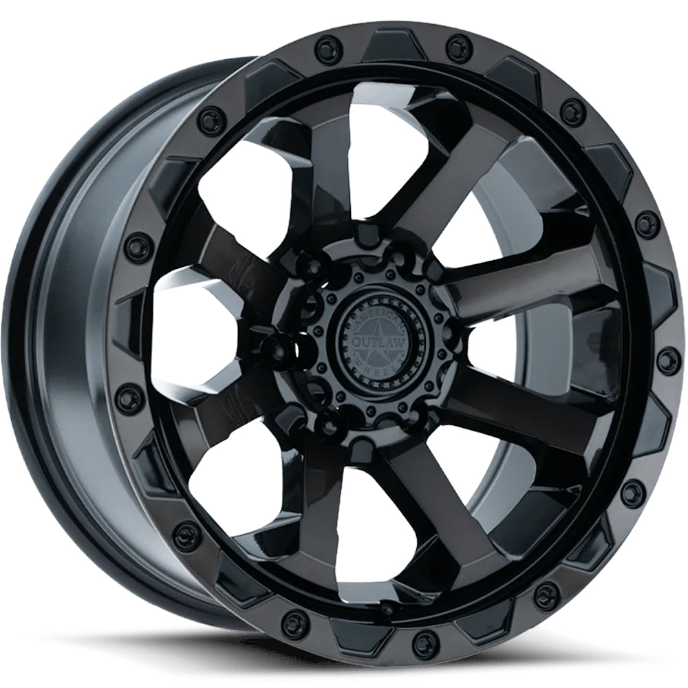 American Outlaw Capone Black Machined Wheel