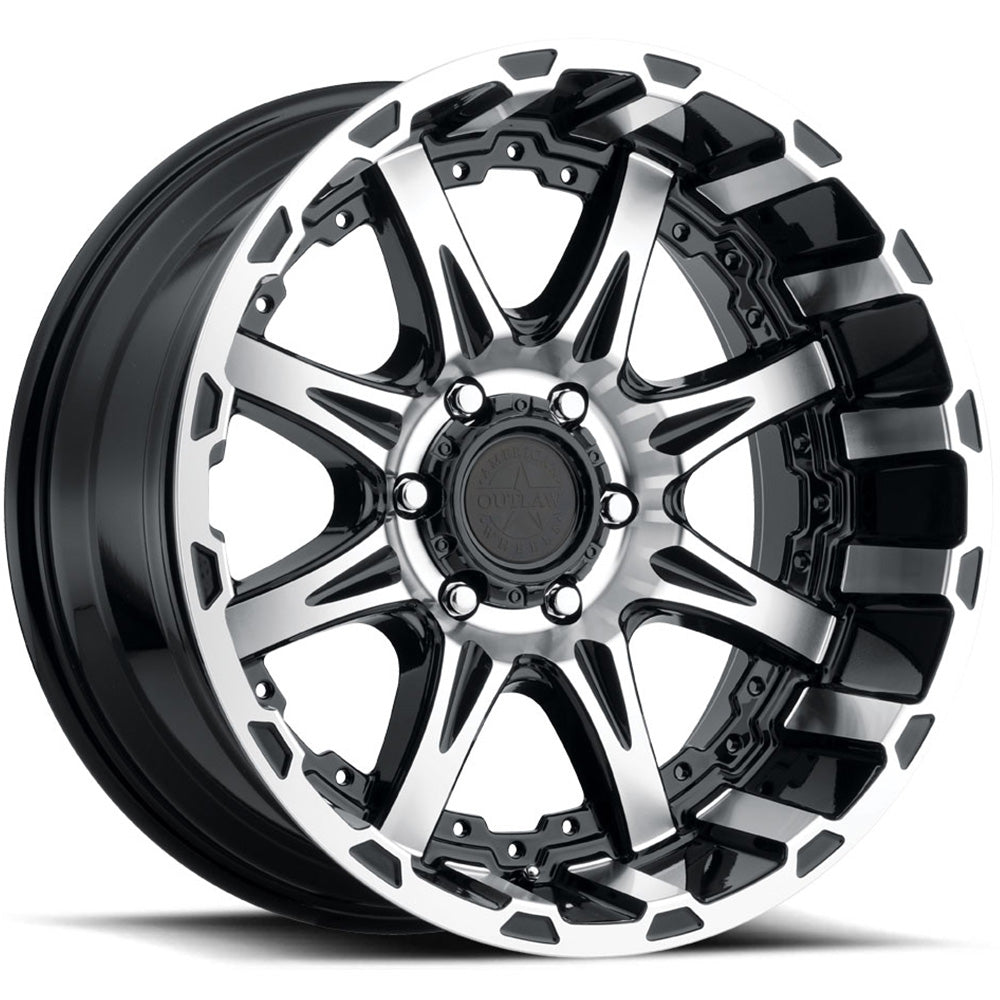 American Outlaw Doubleshot Black Machined Wheel