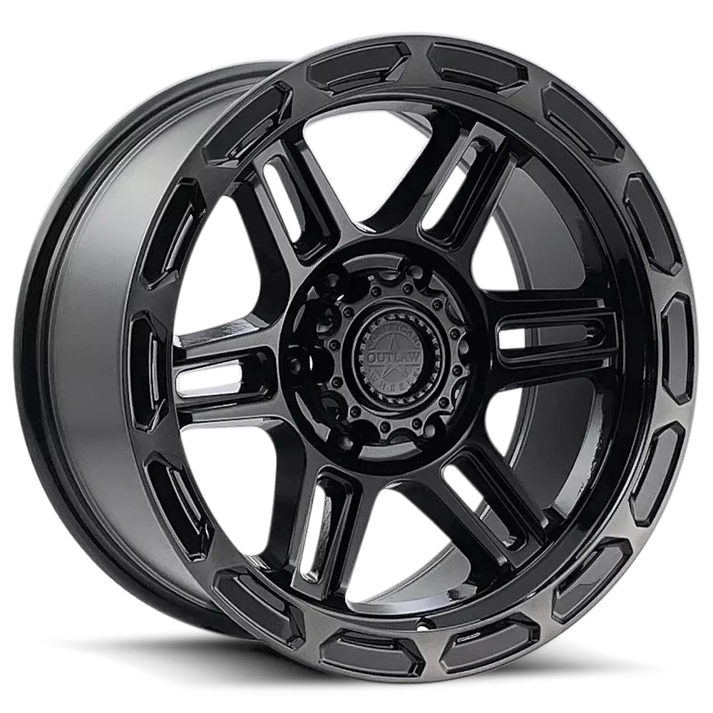 American Outlaw Piston Black Machined Wheel