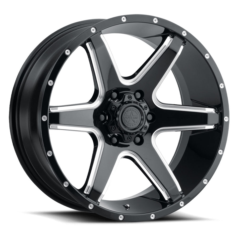 American Outlaw Six Shooter Black Milled Wheel