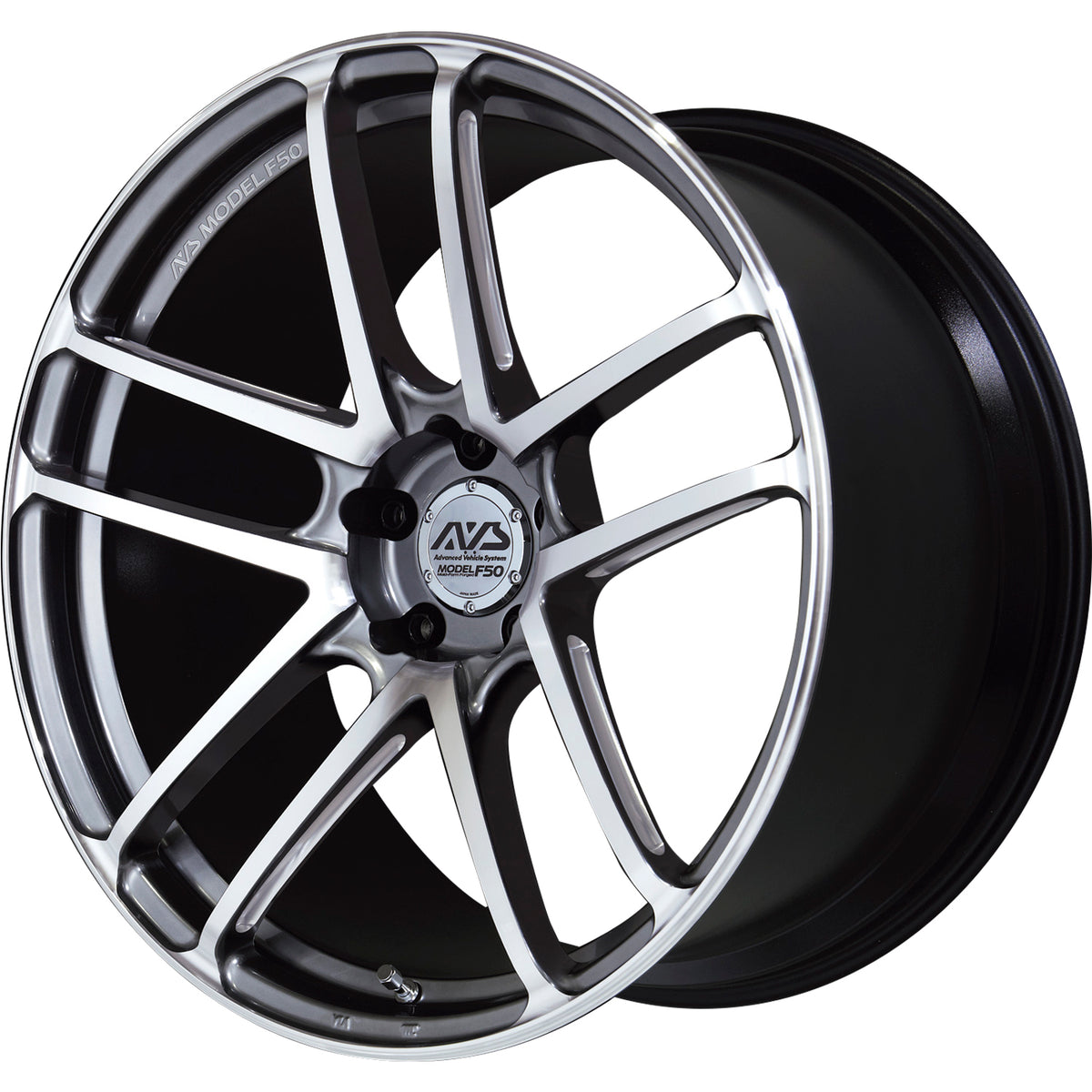 AVS Model F50 Black Machined Wheel