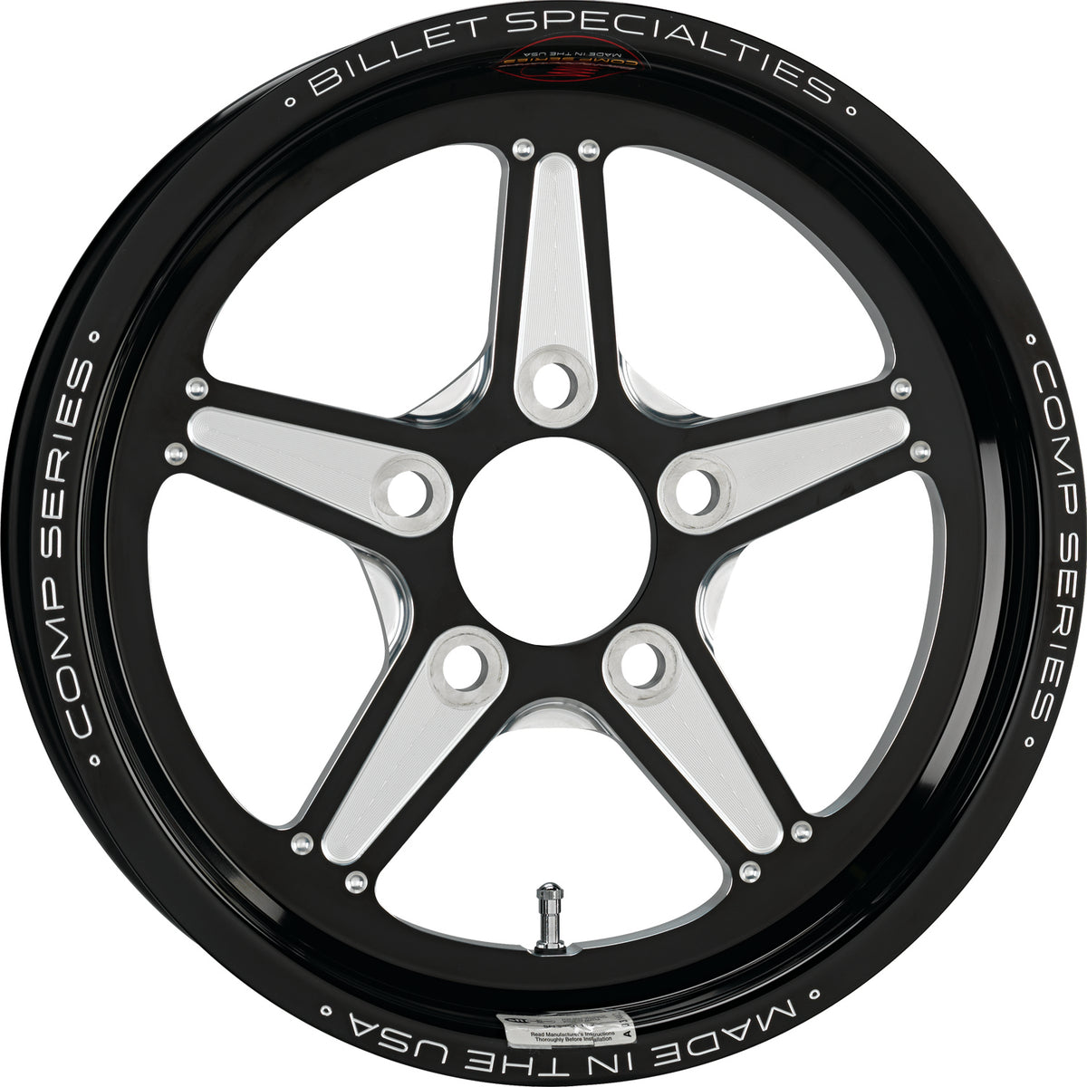 Billet Specialties Comp 5 Series Black Machined Wheel