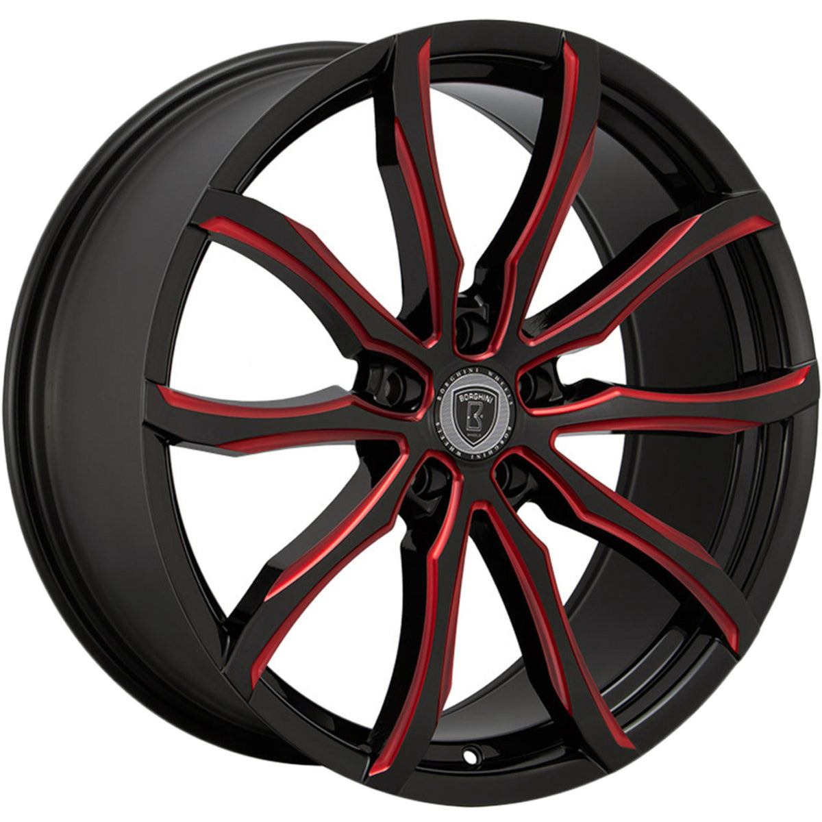 Borghini B32 Black Red Milled Wheel