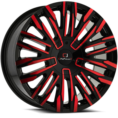 Cavallo CLV-28 Black Red Machined Wheel