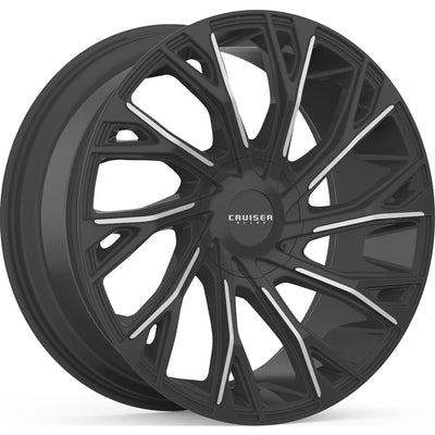 Cruiser Alloy Cutter Black Machined Wheel