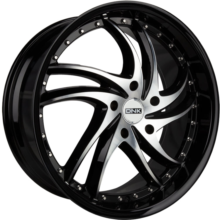 DNK 704 Black Machined Wheel