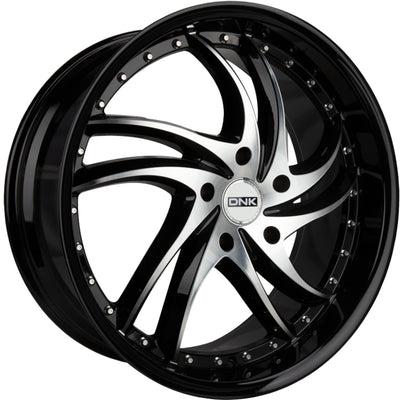 DNK 704 Black Machined Wheel
