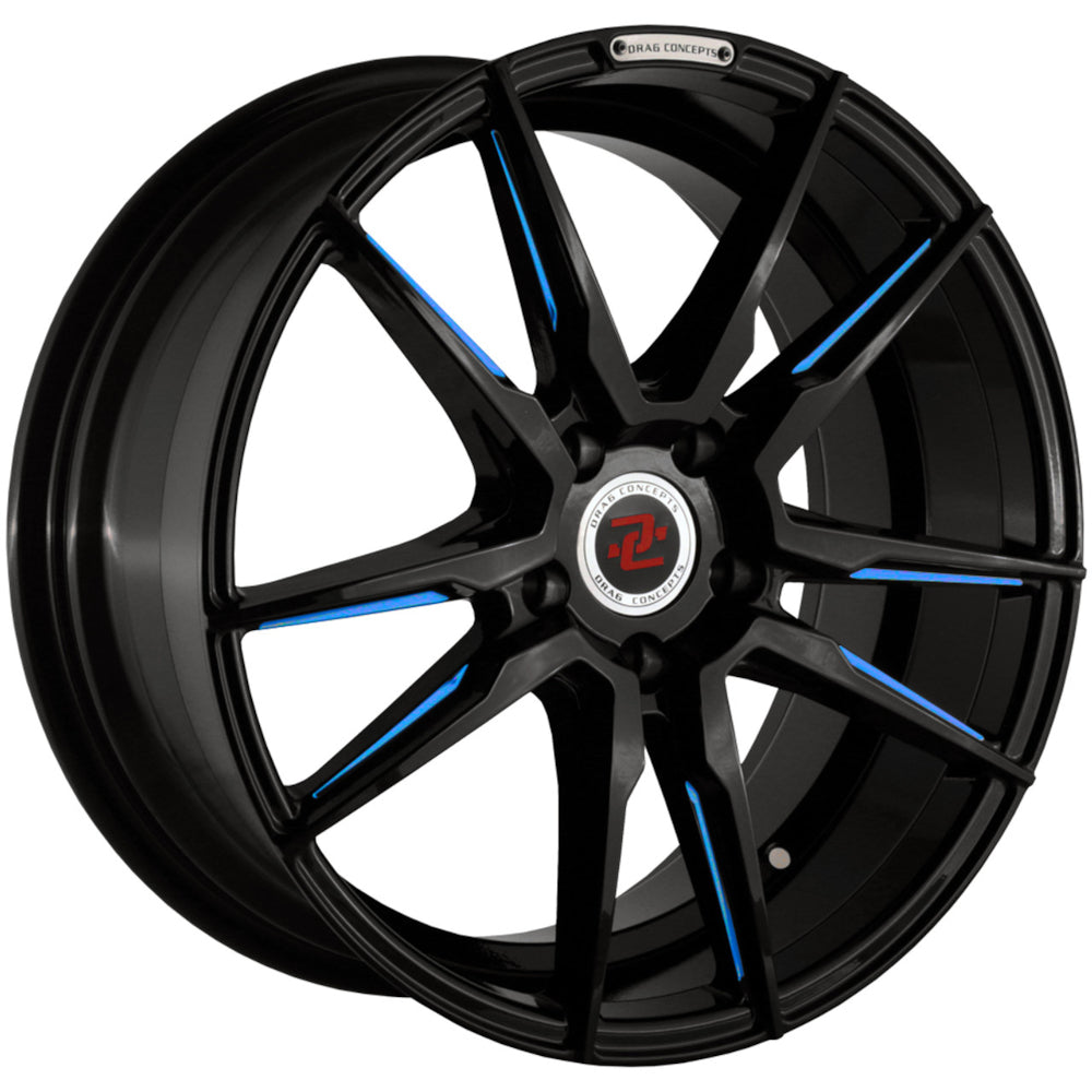 Drag Concepts R29 Black Blue Machined Wheel