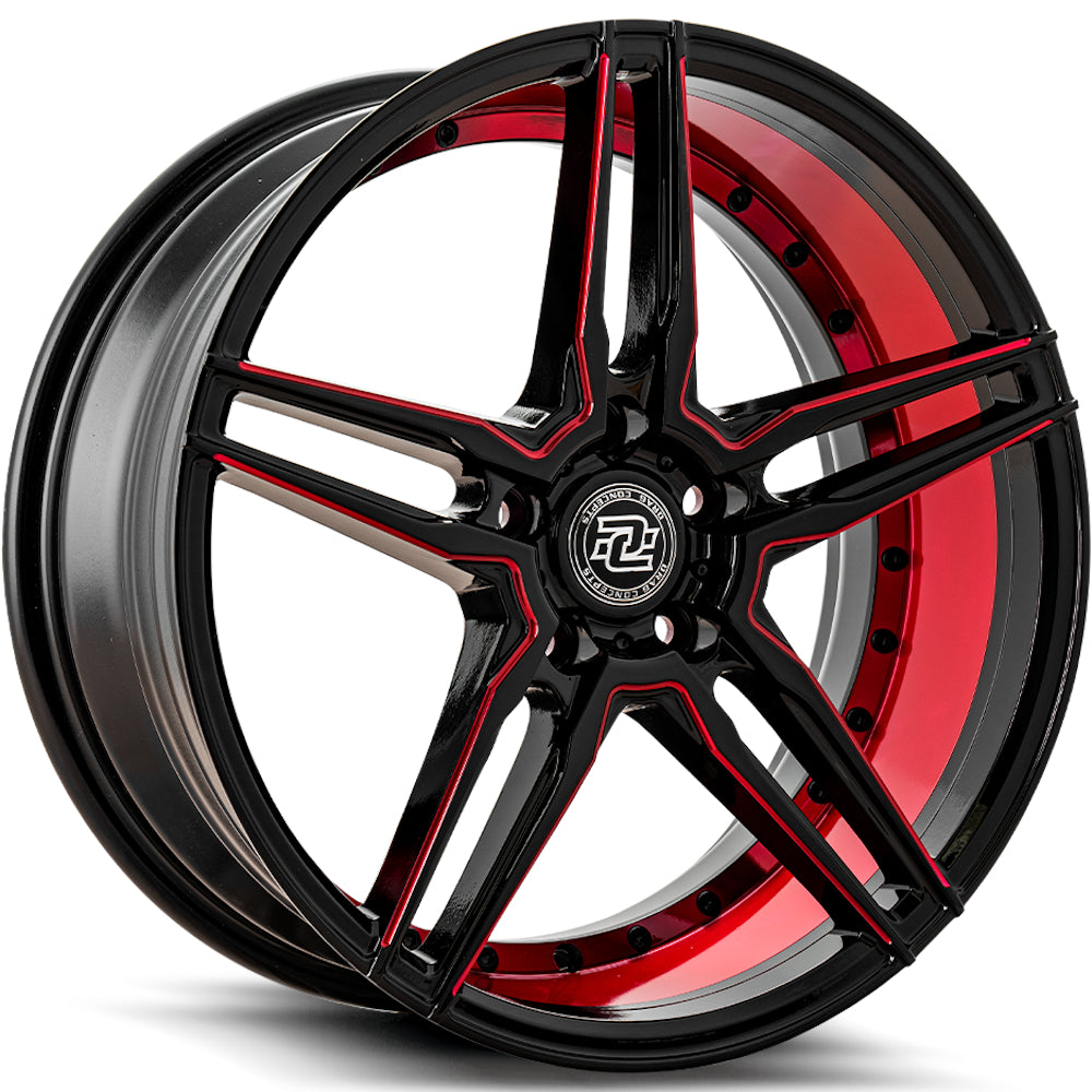 Drag Concepts R33 Black Red Milled Wheel