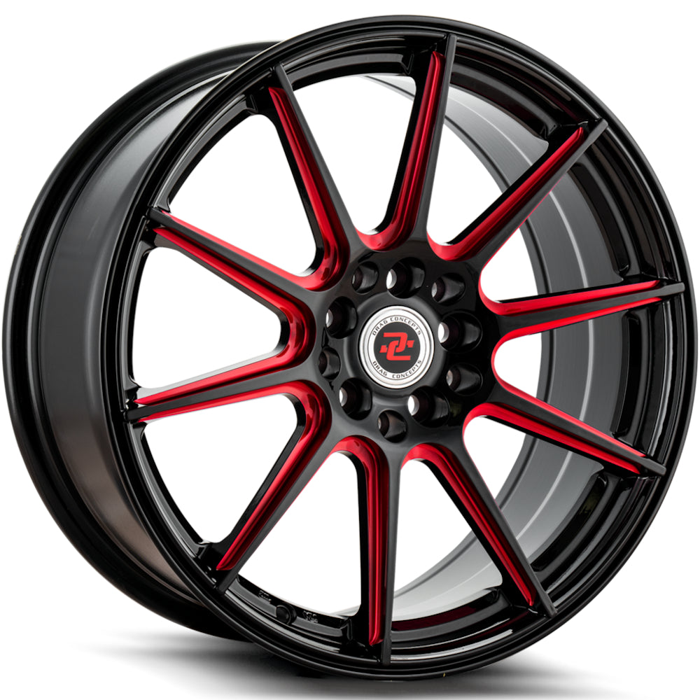 Drag Concepts R39 Black Red Milled Wheel