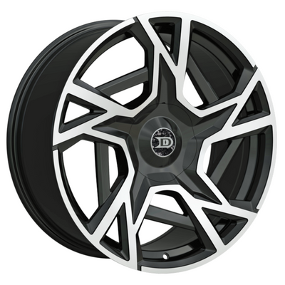 Drastic DS7 Gloss Black with Machined Spoke Faces Wheel