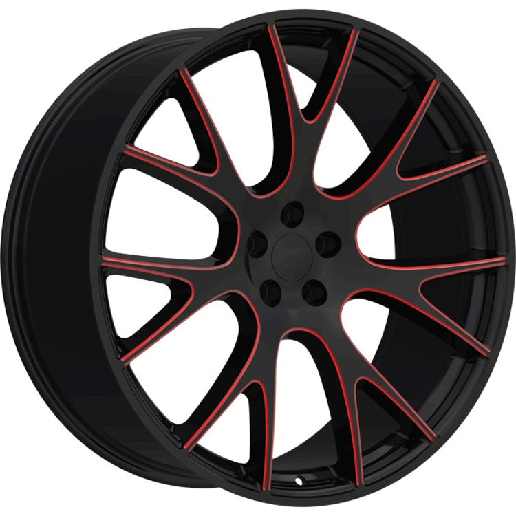 Eclipse Replica 218 Black Red Milled Wheel