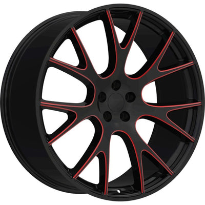 Eclipse Replica 218 Black Red Milled Wheel