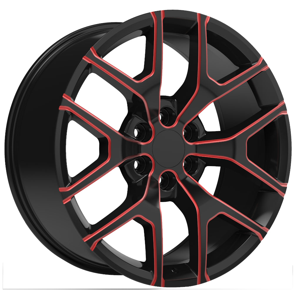 Eclipse Replica 288 Black Red Milled Wheel