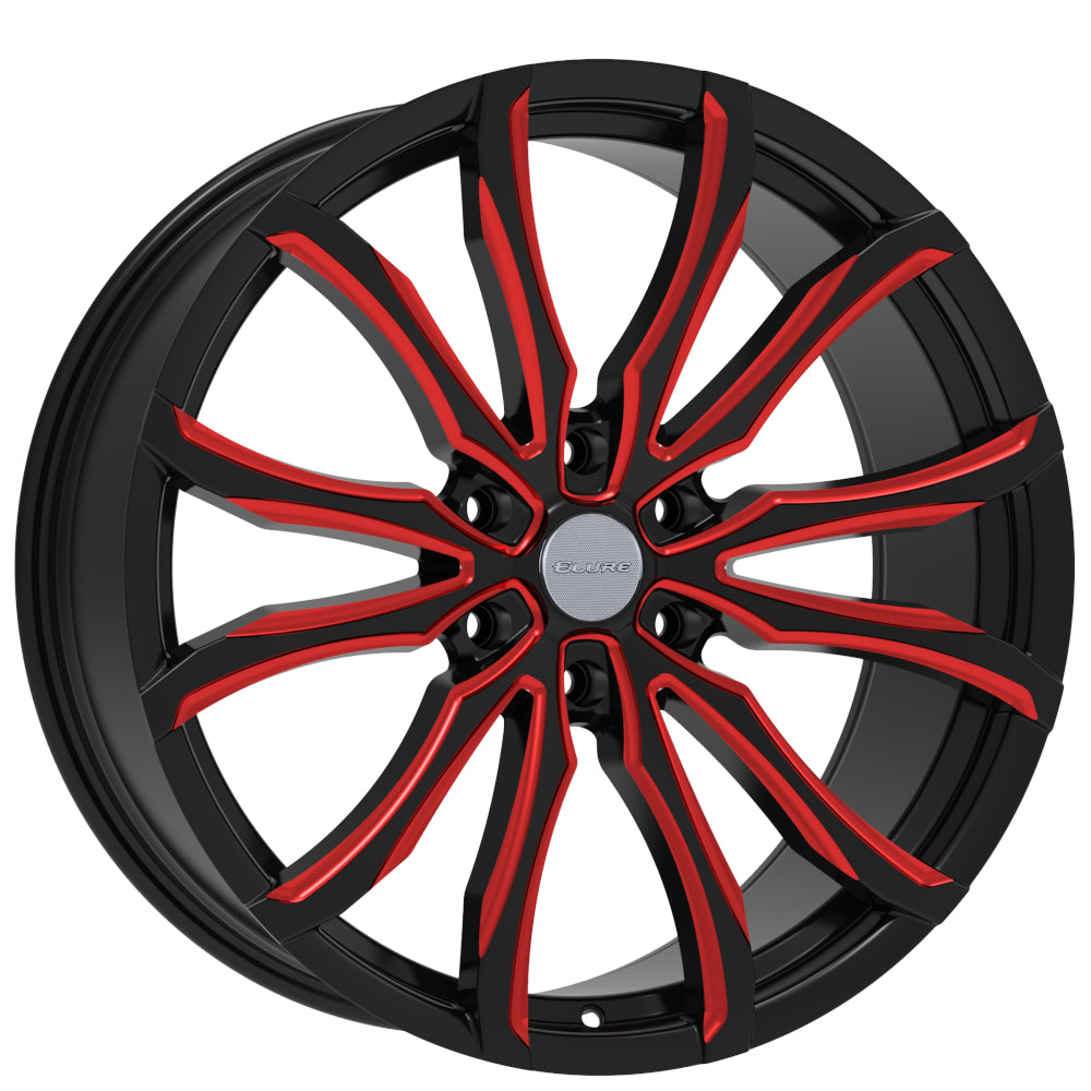 Elure 52 Black Red Milled Wheel