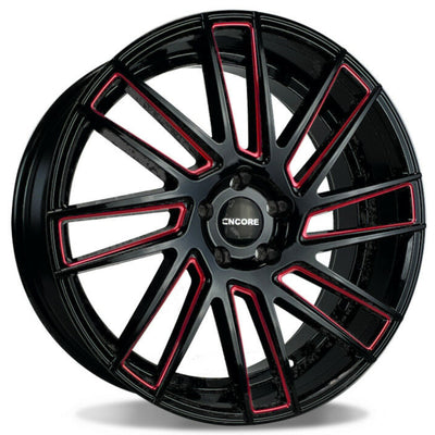 Encore Alloys ENC102 Black Red Milled Wheel
