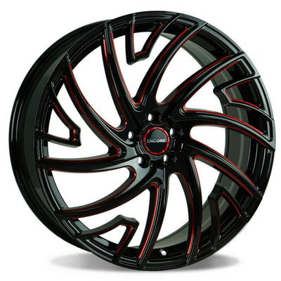 Encore Alloys ENC103 Black Red Milled Wheel