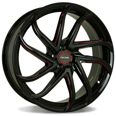 Encore Alloys ENC105 Black Red Milled Wheel