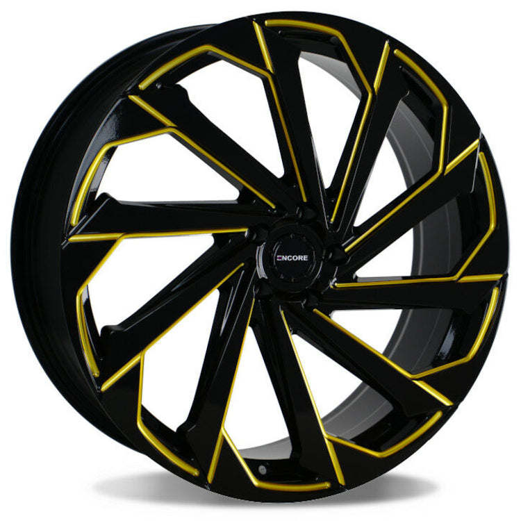 Encore Alloys ENC106 Black Gold Milled Wheel
