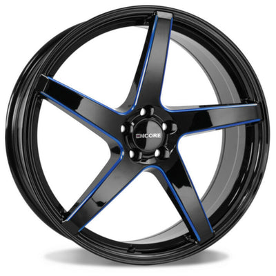 Encore Alloys ENC148 Black Blue Milled Wheel
