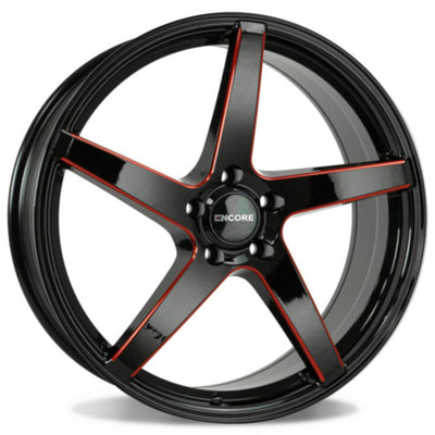 Encore Alloys ENC148 Black Red Milled Wheel