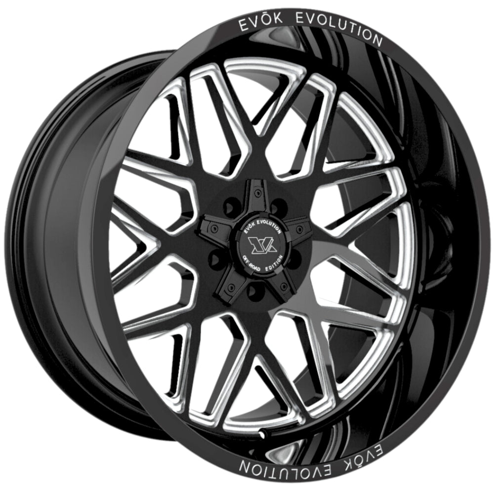 EVOK Evolution EV504 Black Milled Wheel