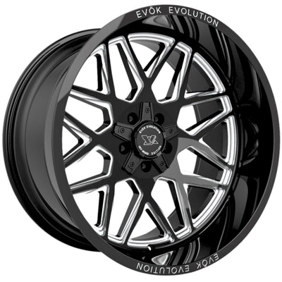 EVOK Evolution EV504 Black Milled Wheel