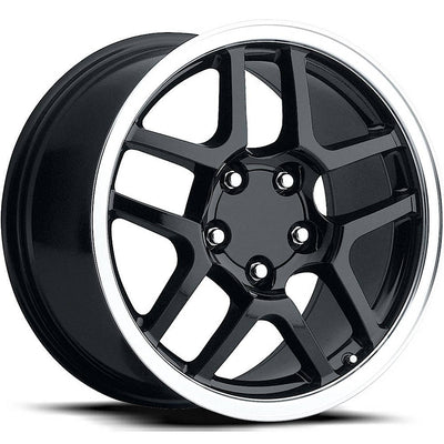 Factory Reproductions FR16 Black Machined Wheel