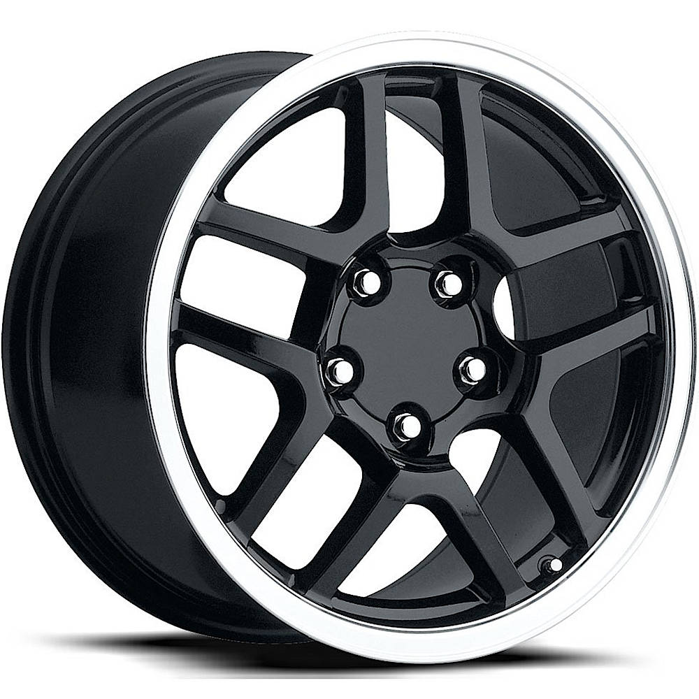 Factory Reproductions FR16 Black Machined Wheel