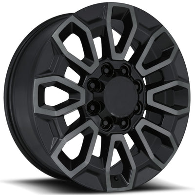 Factory Reproductions FR277 Black Machined Wheel