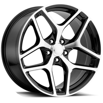 Factory Reproductions FR27F Black Machined Wheel