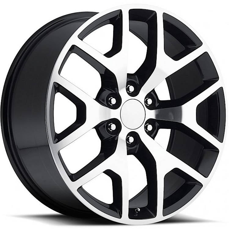 Factory Reproductions FR44 Black Machined Wheel