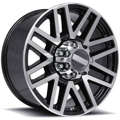Factory Reproductions FR751 Black Machined Wheel