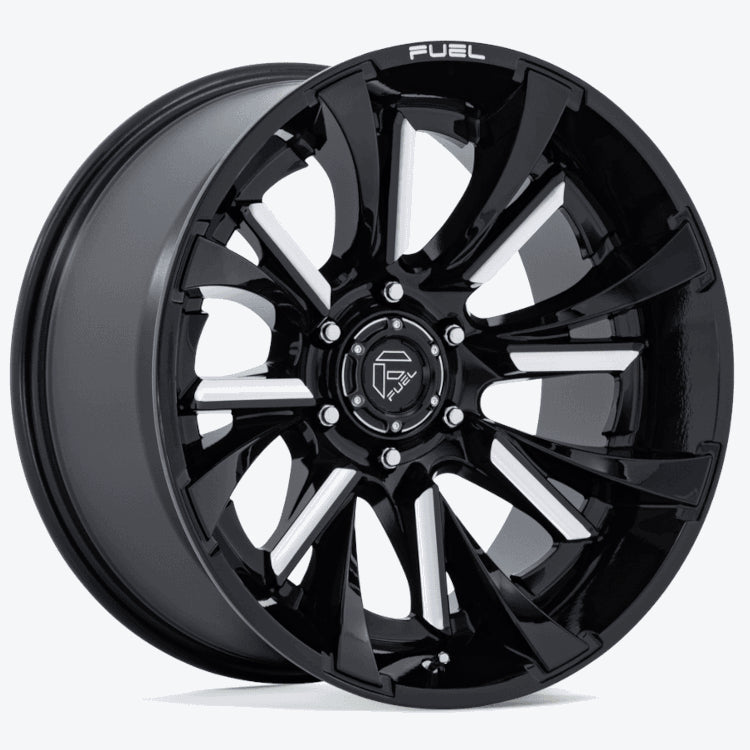 Fuel Tantrum 22x10 +10mm Gloss Black with Milled Spokes
