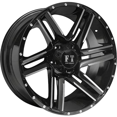 Full Throttle FT-7 Black Machined Wheel