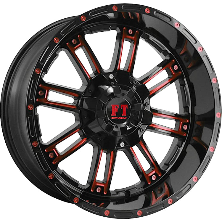 Full Throttle FT-8033 Black Red Milled Wheel